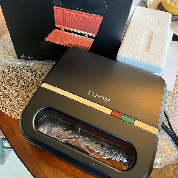 Eco Chef Premium Nonstick Copper Ceramic Indoor Kitchen Contact Grill - Picture 2 of 6